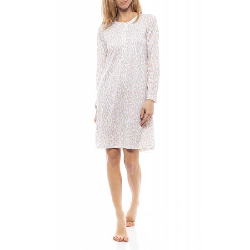 W1201 - Type - NIGHTGOWN BEIGE WHITE LEO- (W1201) W1201 - Type - NIGHTGOWN BEIGE WHITE LEO- (W1201)