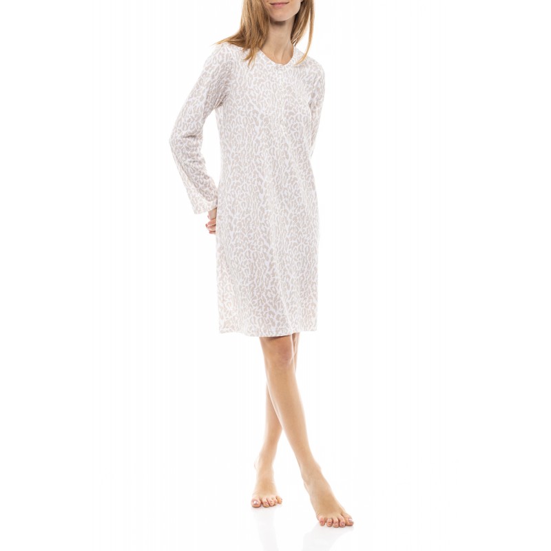 W1201 - Type - NIGHTGOWN BEIGE WHITE LEO- (W1201) W1201 - Type - NIGHTGOWN BEIGE WHITE LEO- (W1201)