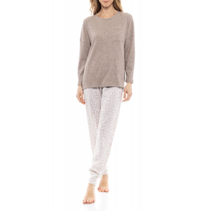 W1202 - Type - PYJAMA BEIGE WHITE LEO- (W1202) W1202 - Type - PYJAMA BEIGE WHITE LEO- (W1202)