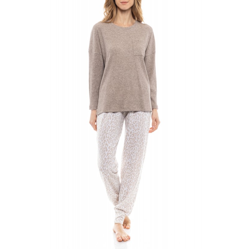 W1202 - Type - PYJAMA BEIGE WHITE LEO- (W1202) W1202 - Type - PYJAMA BEIGE WHITE LEO- (W1202)