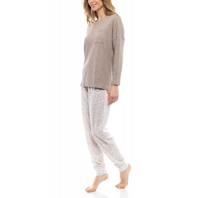 W1202 - Type - PYJAMA BEIGE WHITE LEO- (W1202) W1202 - Type - PYJAMA BEIGE WHITE LEO- (W1202)