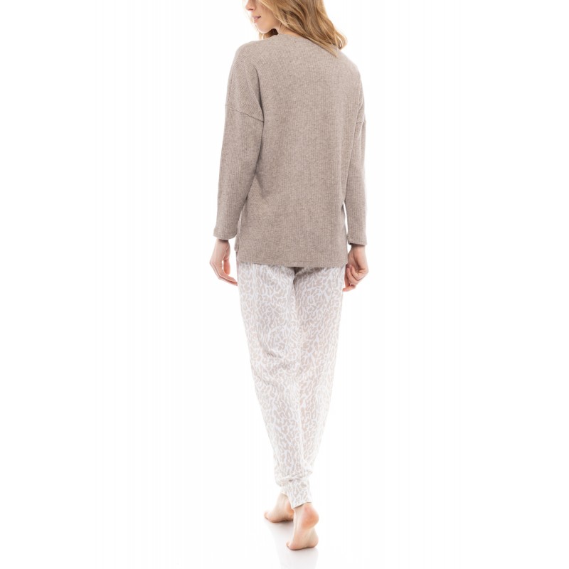 W1202 - Type - PYJAMA BEIGE WHITE LEO- (W1202) W1202 - Type - PYJAMA BEIGE WHITE LEO- (W1202)