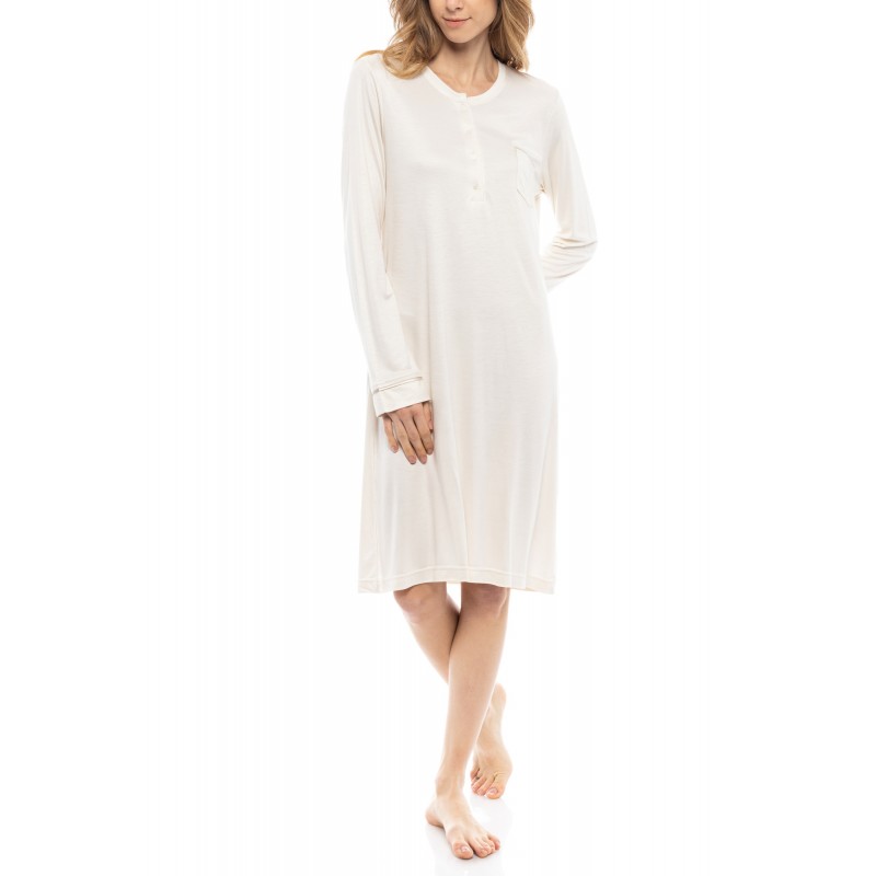 W1248 - White - NIGHTGOWN SOLID MERCERSIZED- (W1248)