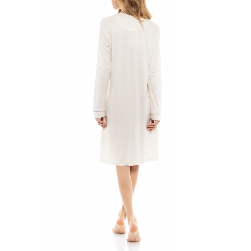 W1248 - White - NIGHTGOWN SOLID MERCERSIZED- (W1248)