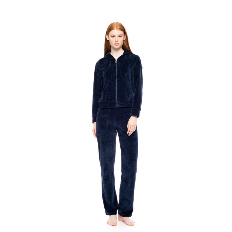 W1320 - Yacht Blue - Velvet Tracsuit Set Pink Angel- (W1320) W1320 - Yacht Blue - Velvet Tracsuit Set Pink Angel- (W1320)