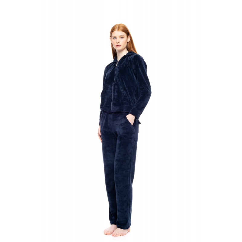 W1320 - Yacht Blue - Velvet Tracsuit Set Pink Angel- (W1320) W1320 - Yacht Blue - Velvet Tracsuit Set Pink Angel- (W1320)