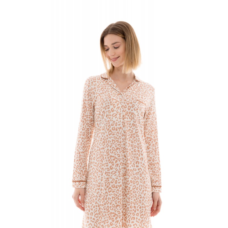 W1338 - Type - NIGHTGOWN BUTTONED CINNAMON LEO- (W1338) W1338 - Type - NIGHTGOWN BUTTONED CINNAMON LEO- (W1338)