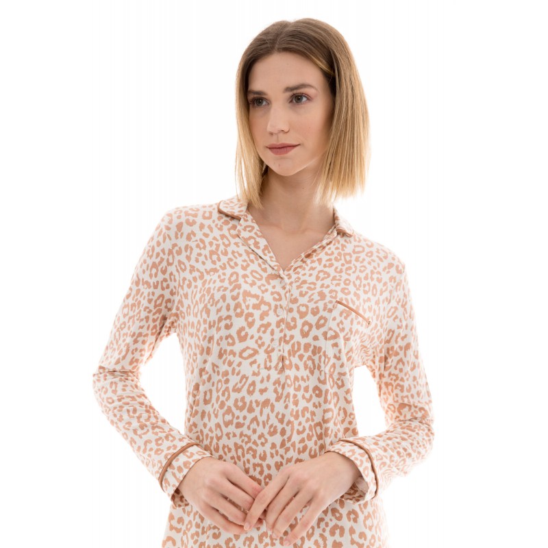 W1338 - Type - NIGHTGOWN BUTTONED CINNAMON LEO- (W1338) W1338 - Type - NIGHTGOWN BUTTONED CINNAMON LEO- (W1338)