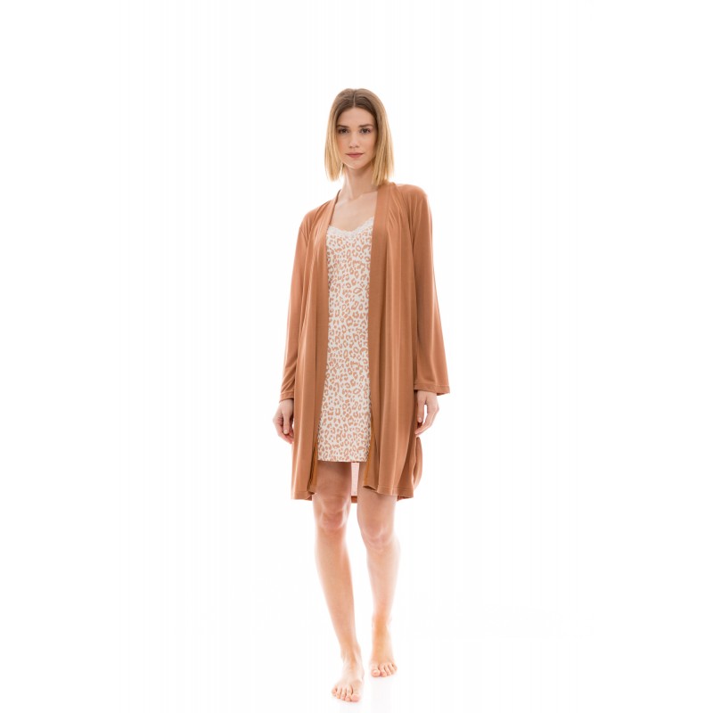 W1342 - Type - NIGHTGOWN SET 2PCS CINNAMON LEO- (W1342) W1342 - Type - NIGHTGOWN SET 2PCS CINNAMON LEO- (W1342)