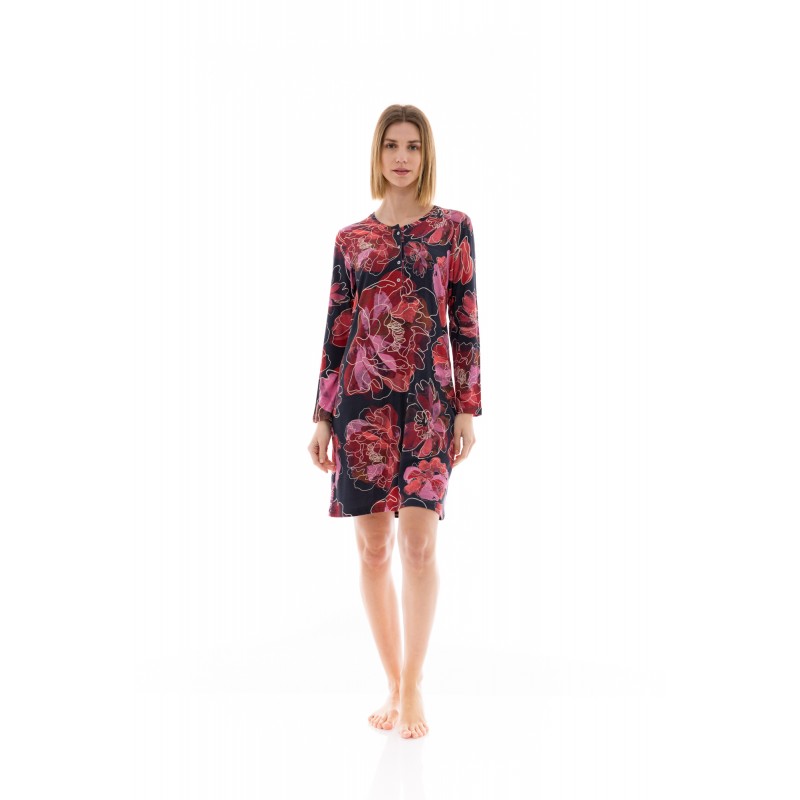 W1369 - Type - NIGHTGOWN MAGENTA FLOWER- (W1369)