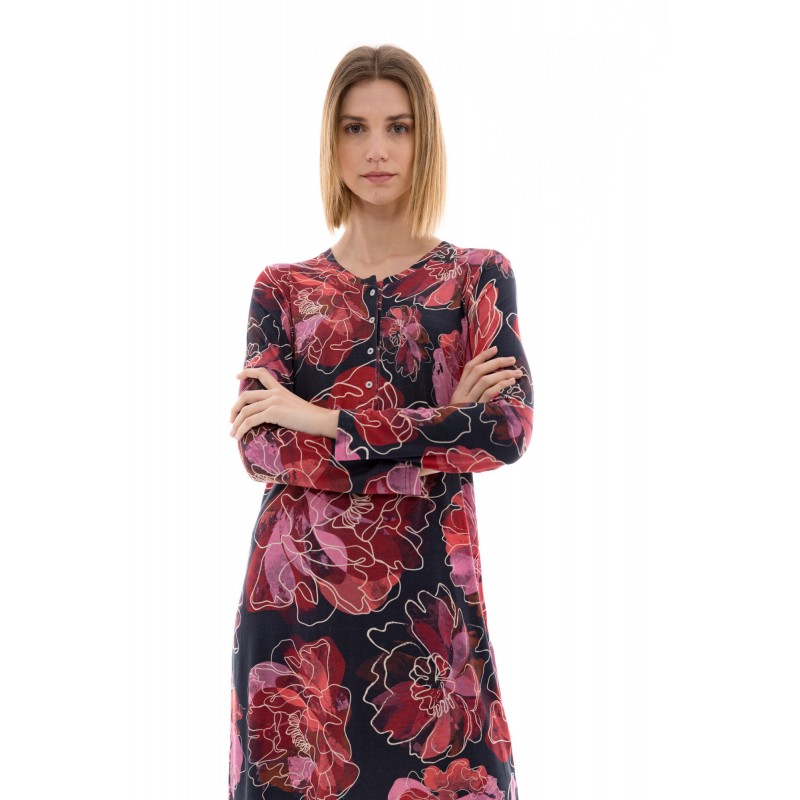 W1369 - Type - NIGHTGOWN MAGENTA FLOWER- (W1369)