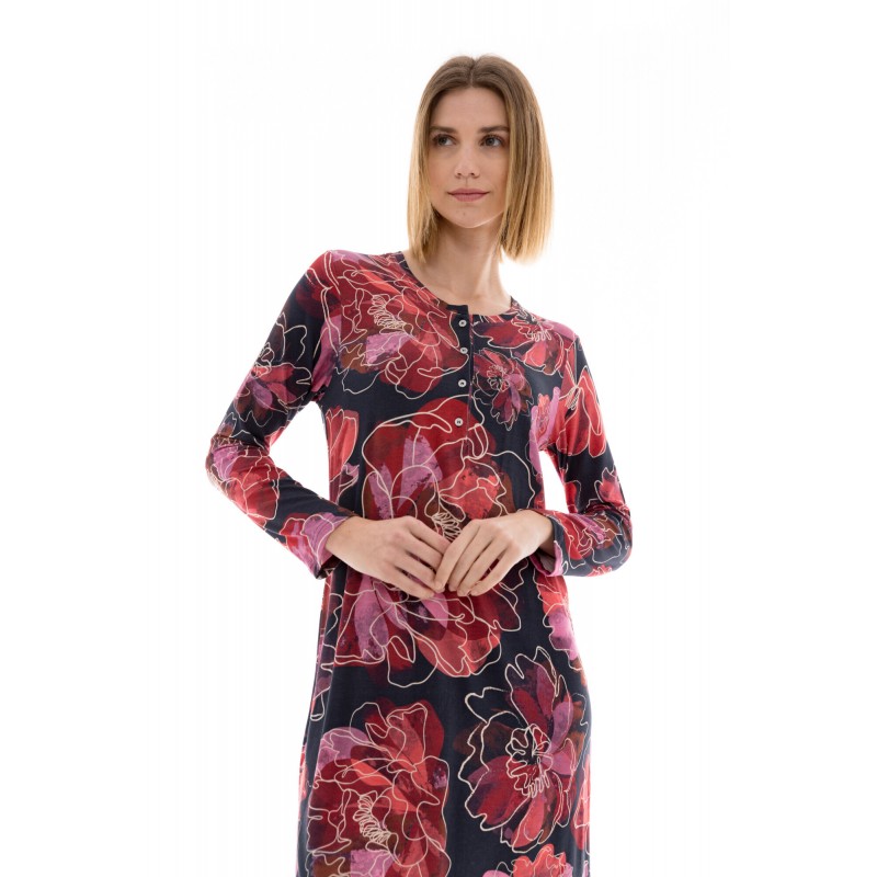 W1369 - Type - NIGHTGOWN MAGENTA FLOWER- (W1369)
