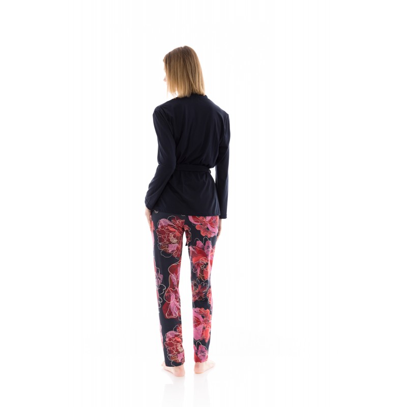 W1371 - Type - PYJAMA 3PCS MAGENTA FLOWER- (W1371) W1371 - Type - PYJAMA 3PCS MAGENTA FLOWER- (W1371)