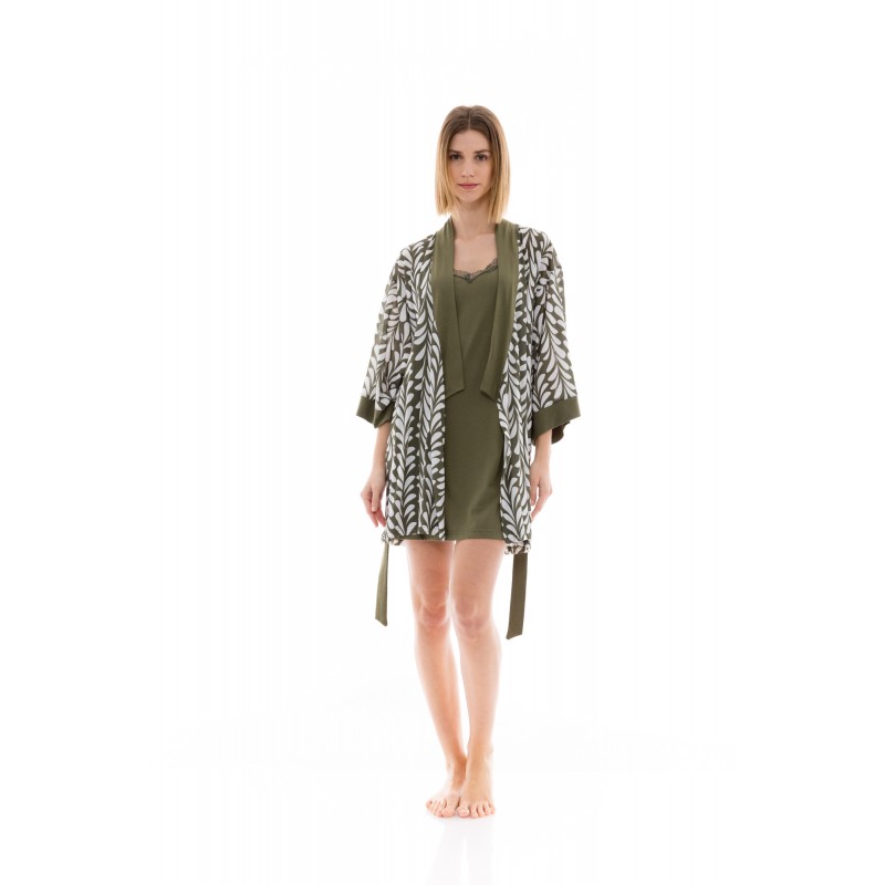 W1385 - Type - NIGHTGOWN SET 2PCS FOREST- (W1385) W1385 - Type - NIGHTGOWN SET 2PCS FOREST- (W1385)