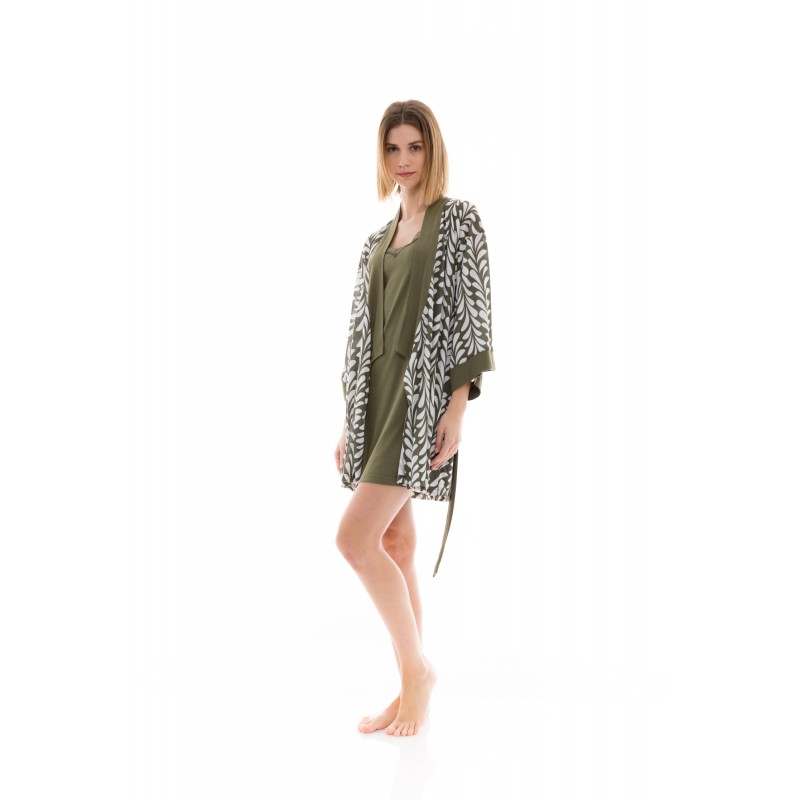 W1385 - Type - NIGHTGOWN SET 2PCS FOREST- (W1385) W1385 - Type - NIGHTGOWN SET 2PCS FOREST- (W1385)