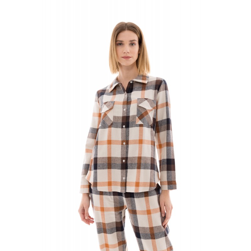 W1415 - Type - PYJAMA BUTTONED AUTUMN PLAID- (W1415) W1415 - Type - PYJAMA BUTTONED AUTUMN PLAID- (W1415)