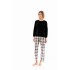W1421 - Black - PYJAMA BEIGE -BLACK PLAID- (W1421)