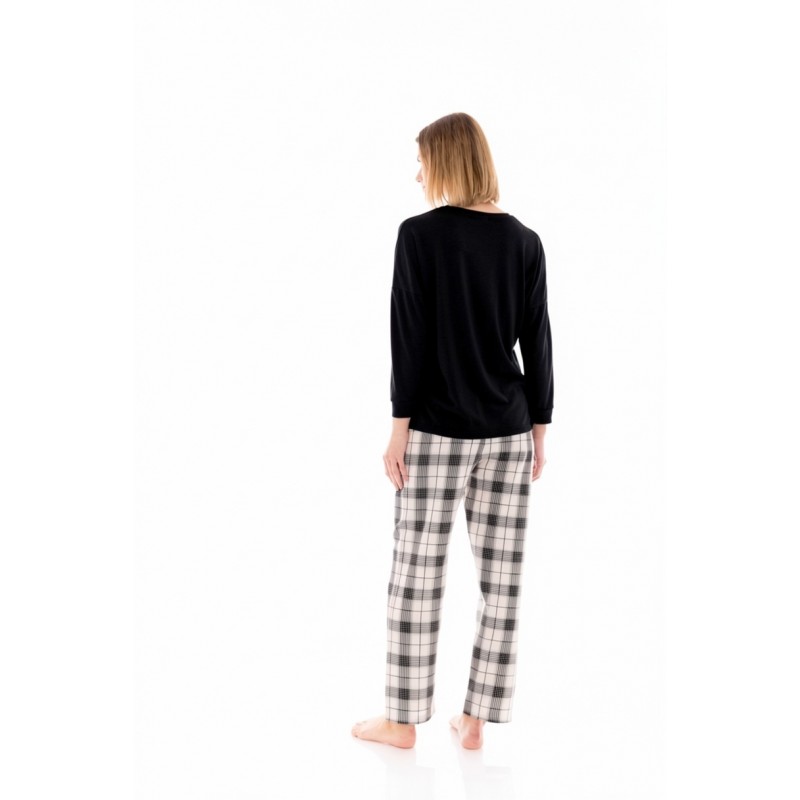 W1421 - Black - PYJAMA BEIGE -BLACK PLAID- (W1421) W1421 - Black - PYJAMA BEIGE -BLACK PLAID- (W1421)