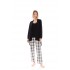 W1423 - Skin - PYJAMA 3PCS BEIGE -BLACK PLAID- (W1423)