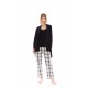 W1423 - Skin - PYJAMA 3PCS BEIGE -BLACK PLAID- (W1423)