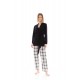 W1423 - Skin - PYJAMA 3PCS BEIGE -BLACK PLAID- (W1423)