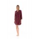 W1426 - Type - NIGHTGOWN BUTTONED RED-BLACK PLAID- (W1426) W1426 - Type - NIGHTGOWN BUTTONED RED-BLACK PLAID- (W1426)