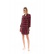 W1426 - Type - NIGHTGOWN BUTTONED RED-BLACK PLAID- (W1426) W1426 - Type - NIGHTGOWN BUTTONED RED-BLACK PLAID- (W1426)