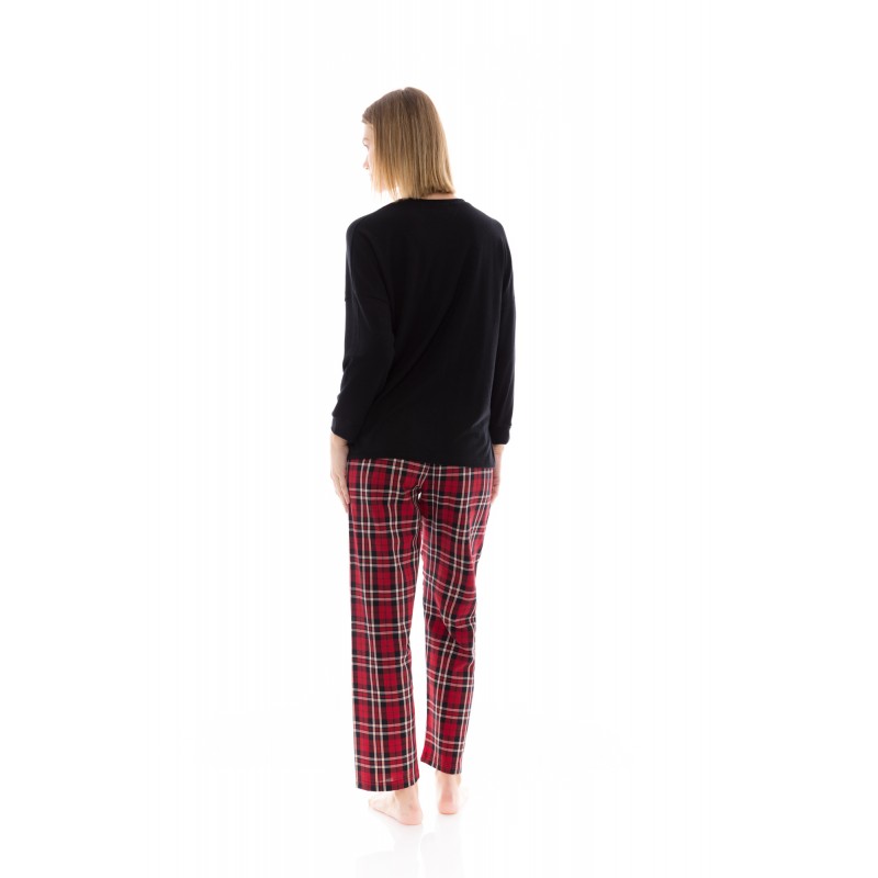 W1427 - Black - PYJAMA RED-BLACK PLAID- (W1427) W1427 - Black - PYJAMA RED-BLACK PLAID- (W1427)