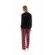 W1427 - Black - PYJAMA RED-BLACK PLAID- (W1427) W1427 - Black - PYJAMA RED-BLACK PLAID- (W1427)