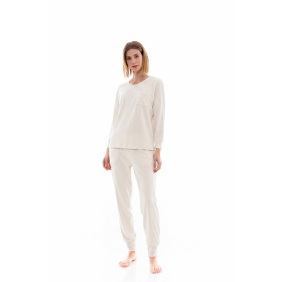 W1437 - White - PYJAMA SOFT VELVET- (W1437)