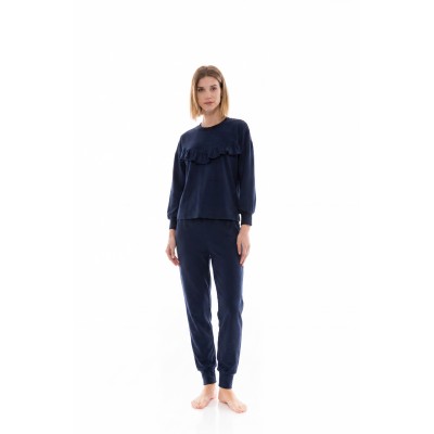 W1438 - Yacht Blue - PYJAMA SOFT VELVET- (W1438)