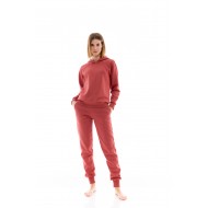W1464 - Earth Red - HOMEWEAR HOOD SOFT SOLID- (W1464)