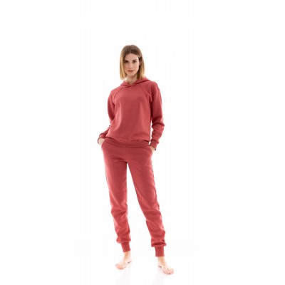 W1464 - Earth Red - HOMEWEAR HOOD SOFT SOLID- (W1464)