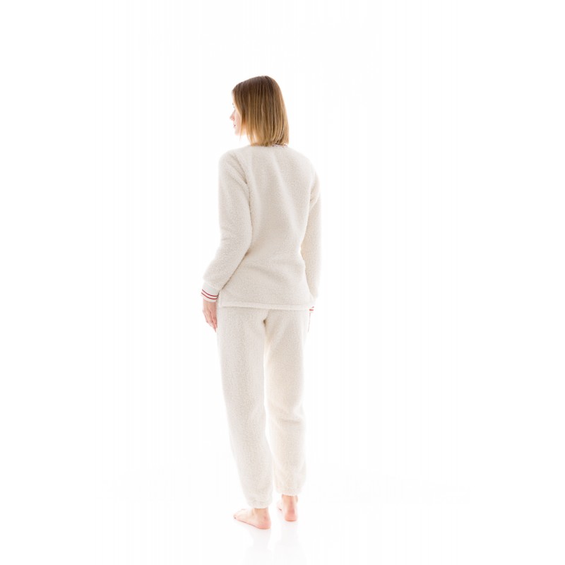 W1476 - White - PYJAMA FLEECE FLUFFY- (W1476) W1476 - White - PYJAMA FLEECE FLUFFY- (W1476)