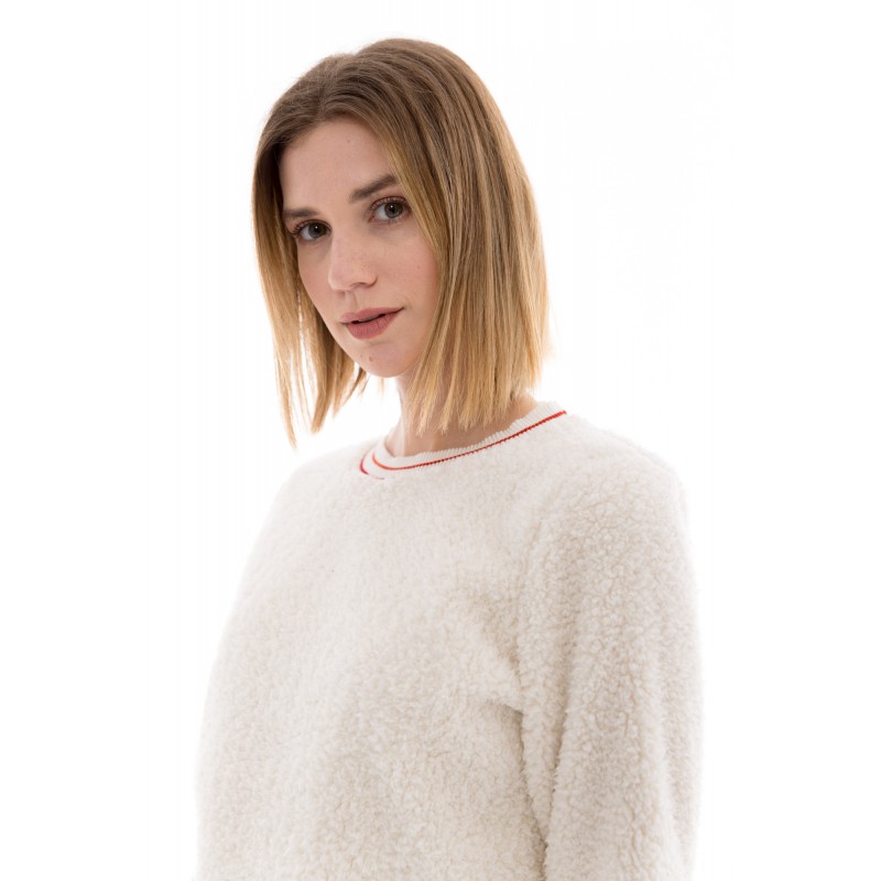 W1476 - White - PYJAMA FLEECE FLUFFY- (W1476) W1476 - White - PYJAMA FLEECE FLUFFY- (W1476)