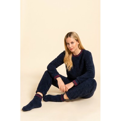 W1476 - Yacht Blue - PYJAMA FLEECE FLUFFY- (W1476)