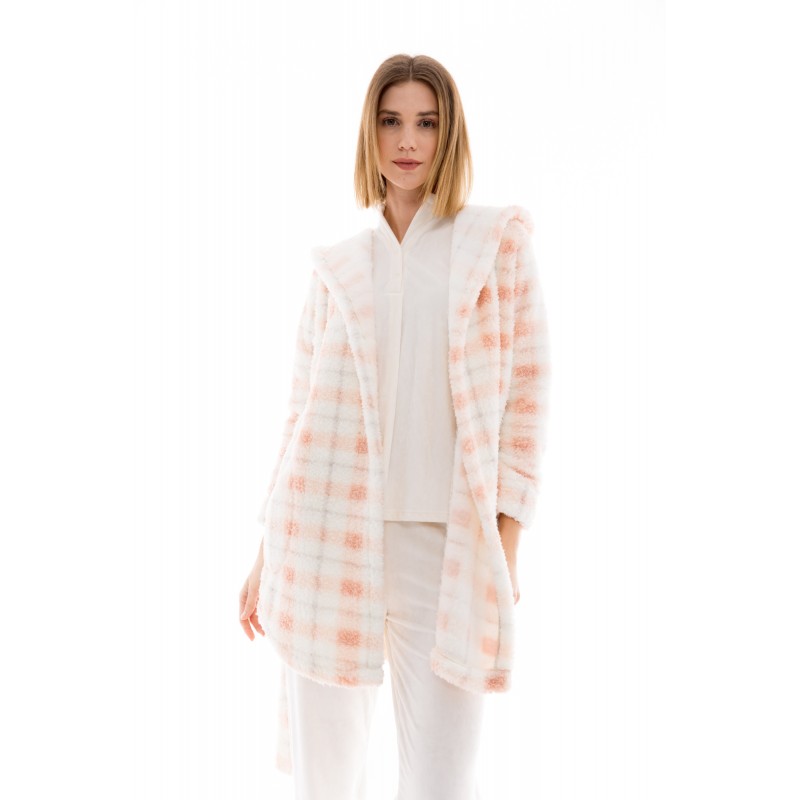 W1483 - Type - ROBE HOOD FLEECE PLAID- (W1483) W1483 - Type - ROBE HOOD FLEECE PLAID- (W1483)