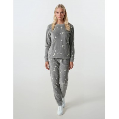 W1486 - Grey - PYJAMA FLEECE NIGHT SKY- (W1486)