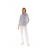 W1487 - Grey - ROBE ZIPPER FLEECE NIGHT SKY- (W1487)