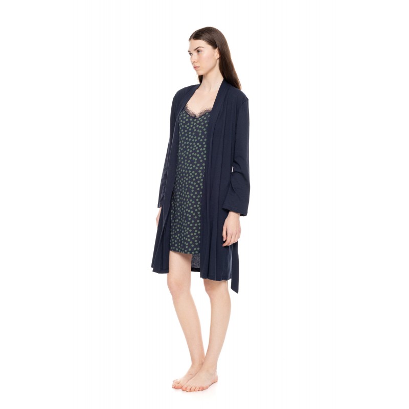 W1518 - Type - NIGHTGOWN SET 2 PCS GREEN DOT- (W1518) W1518 - Type - NIGHTGOWN SET 2 PCS GREEN DOT- (W1518)