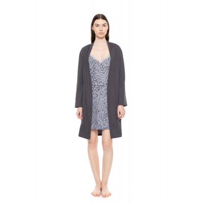 W1527 - Type - NIGHTGOWN 2PCS SET GREY LEO- (W1527)