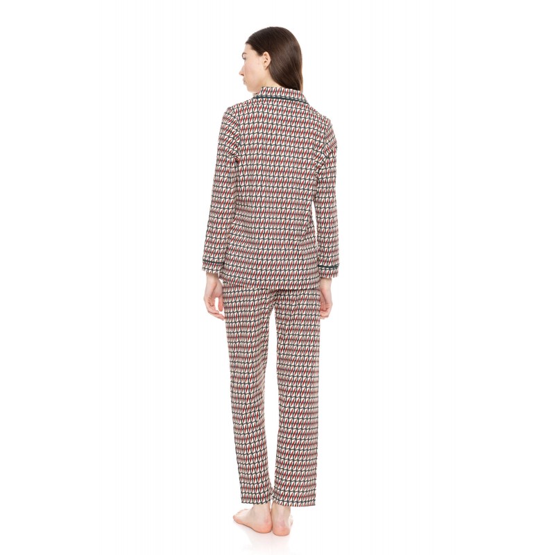 W1559 - Type - PYJAMA BUTTONED FOREST GREEN GEO- (W1559) W1559 - Type - PYJAMA BUTTONED FOREST GREEN GEO- (W1559)