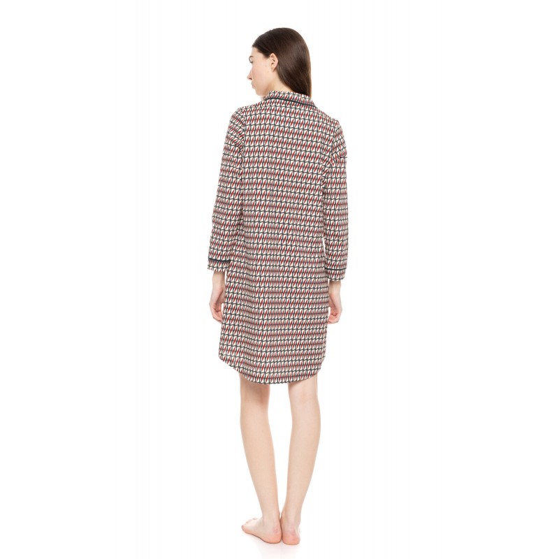 W1560 - Type - NIGHTGOWN BUTTONED FOREST GREEN GEO- (W1560) W1560 - Type - NIGHTGOWN BUTTONED FOREST GREEN GEO- (W1560)