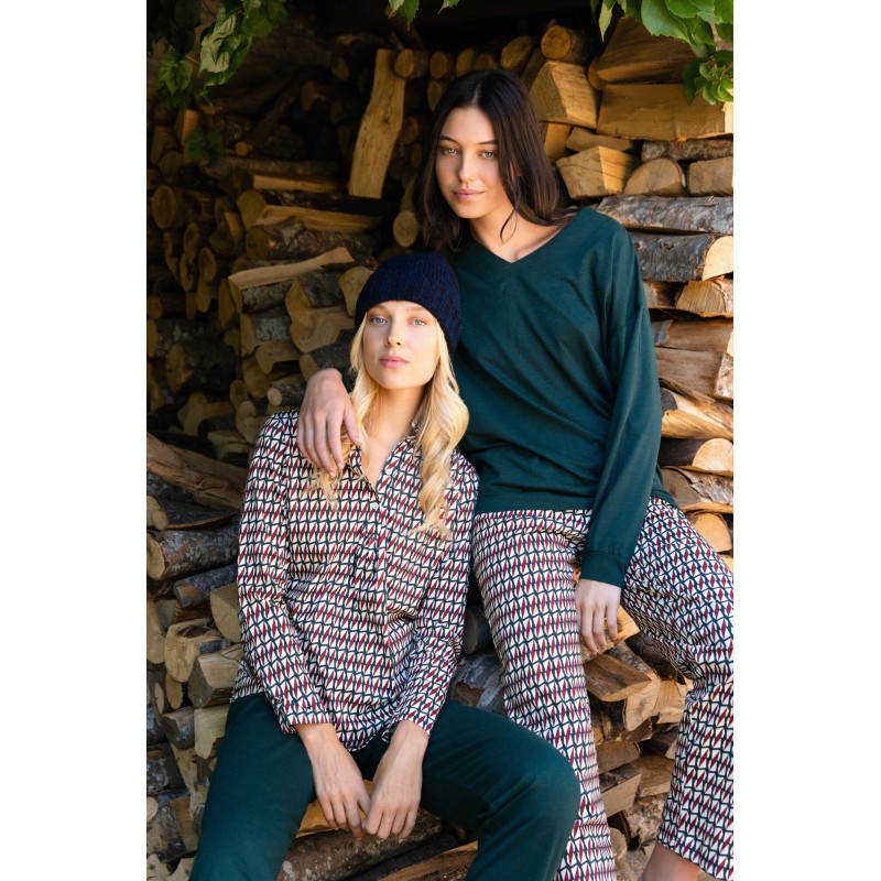 W1561 - Type - PYJAMA FOREST GREEN GEO- (W1561) W1561 - Type - PYJAMA FOREST GREEN GEO- (W1561)