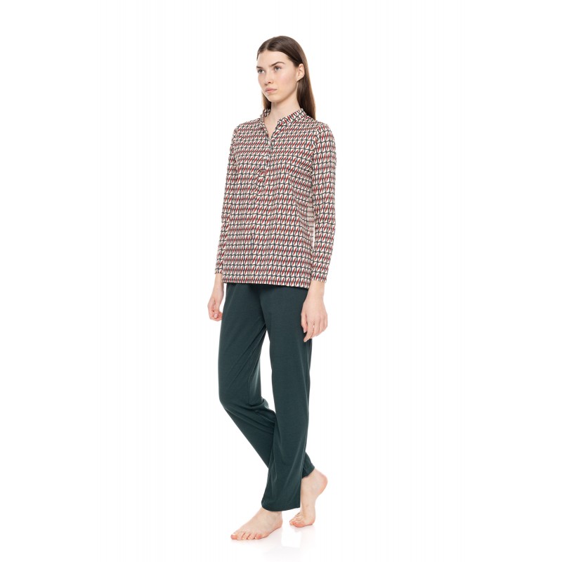 W1561 - Type - PYJAMA FOREST GREEN GEO- (W1561) W1561 - Type - PYJAMA FOREST GREEN GEO- (W1561)