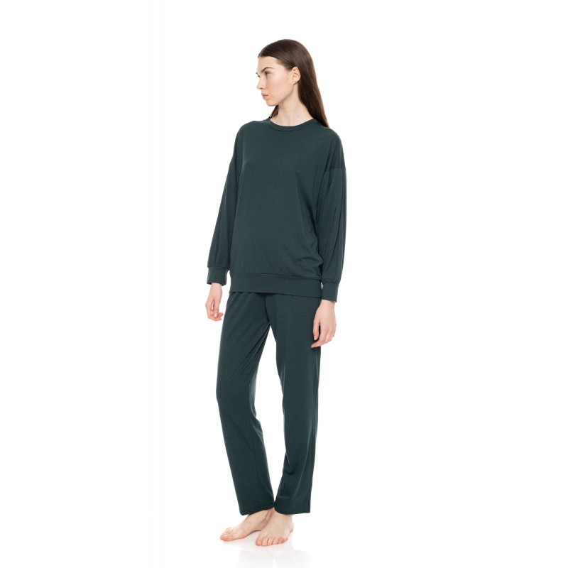 W1567 - Dark Green - PYJAMA SOLID MINDNIGHT- (W1567) W1567 - Dark Green - PYJAMA SOLID MINDNIGHT- (W1567)