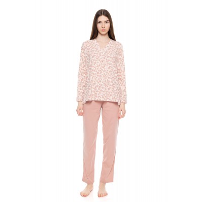W1598 - Type - PYJAMA V PINK FLOWER- (W1598)