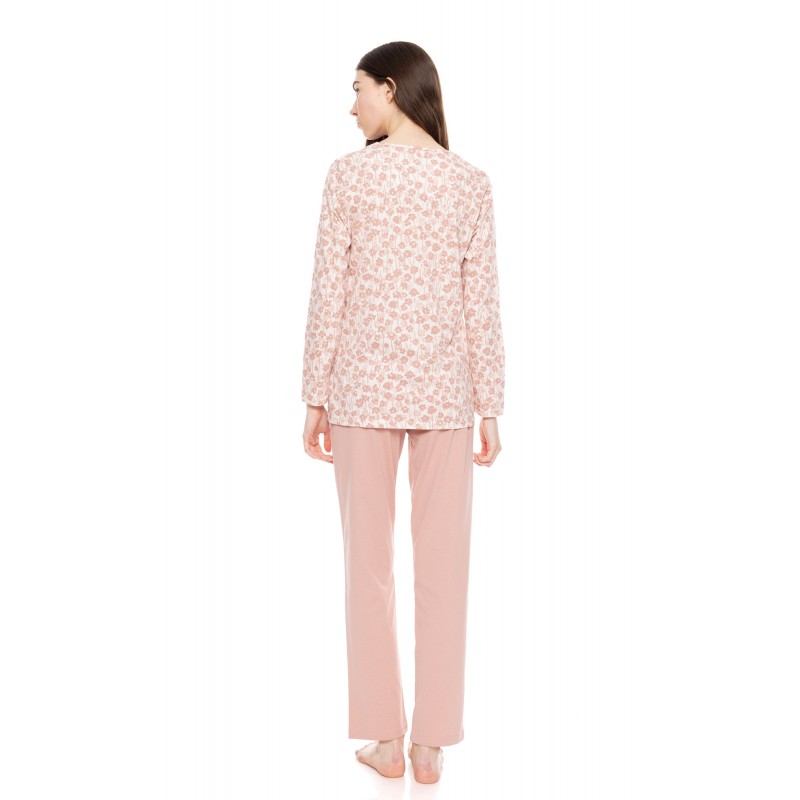 W1598 - Type - PYJAMA V PINK FLOWER- (W1598) W1598 - Type - PYJAMA V PINK FLOWER- (W1598)