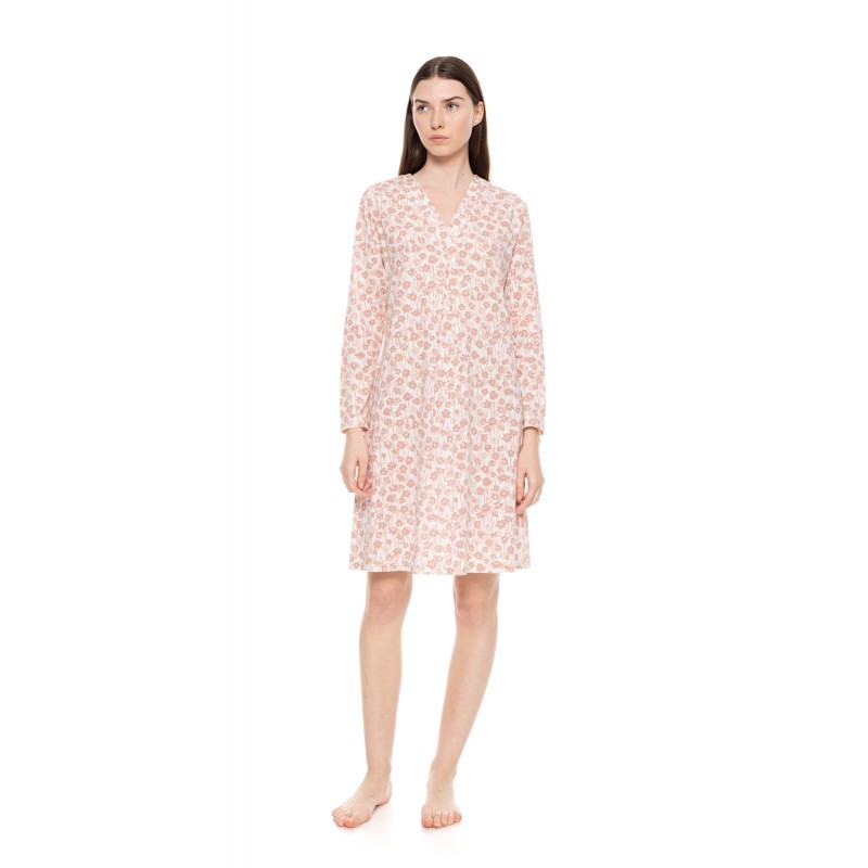 W1599 - Type - NIGHTGOWN V PINK FLOWER- (W1599) W1599 - Type - NIGHTGOWN V PINK FLOWER- (W1599)