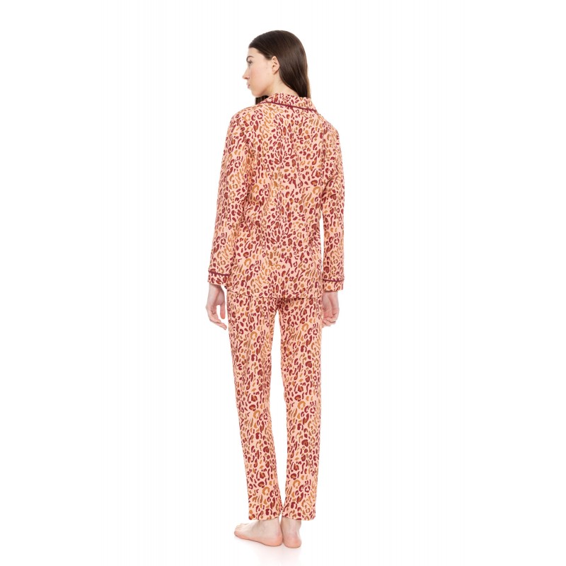 W1603 - Type - PYJAMA BUTTONED SOFT PINK LEOPARD- (W1603) W1603 - Type - PYJAMA BUTTONED SOFT PINK LEOPARD- (W1603)